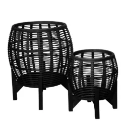 Palila Set of 2 Planters Black