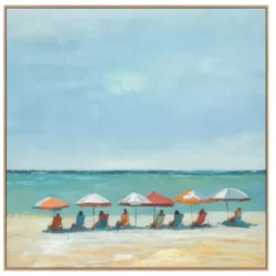 Beach Umbrellas A Framed Canvas