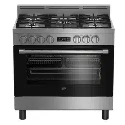 Beko 90cm Stainless Dual Fuel Freestanding Multi function Cooker