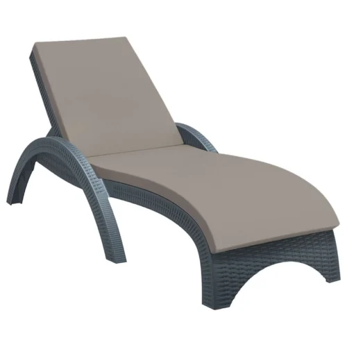 Fiji Sun Lounger Anthracite + Light Brown Cushion