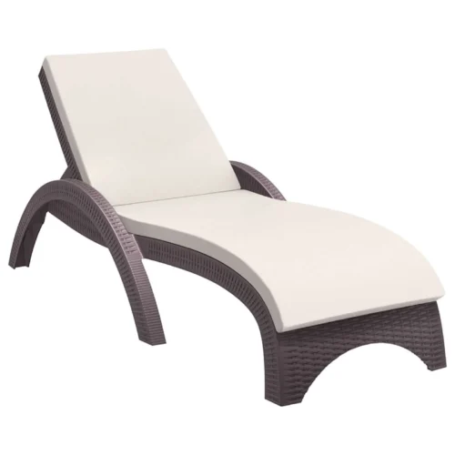 Fiji Sun Lounger Chocolate + Beige Cushion