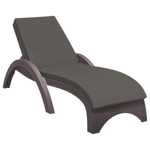 Fiji Sun Lounger Chocolate+ Dark Grey Cushion