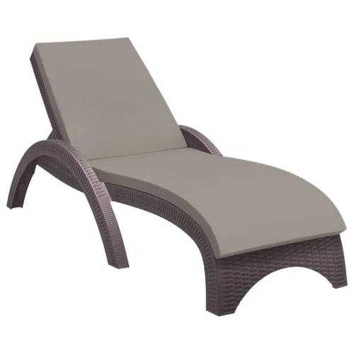 Fiji Sun Lounger Chocolate + Light Brown Cushion