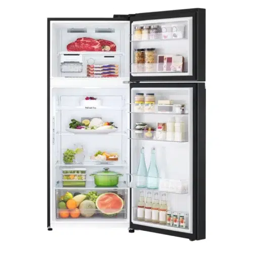 LG Top Mount Fridge 375 litre Matte Black