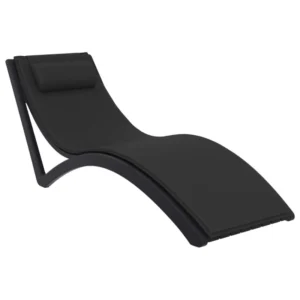 Slim Sun Lounger Black Black